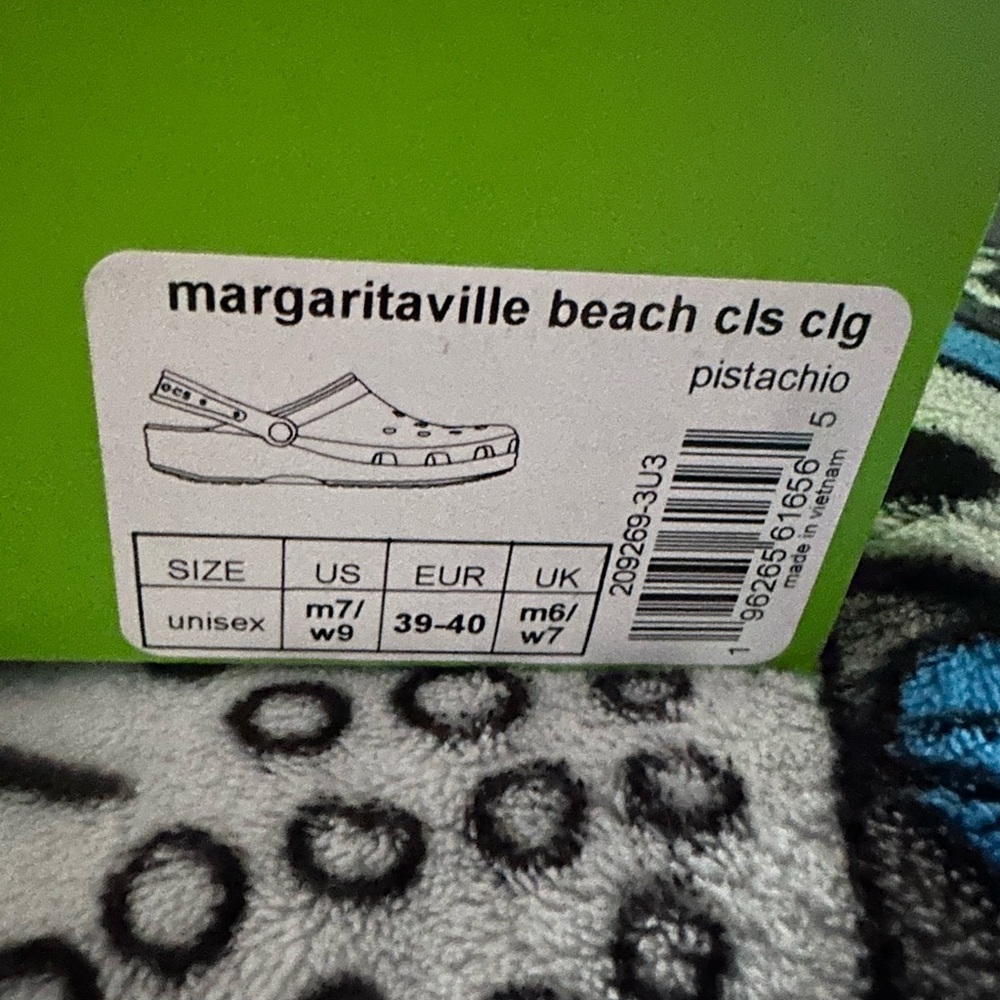Crocs Margaritaville Tan and Green Clogs - Picture 3 of 4